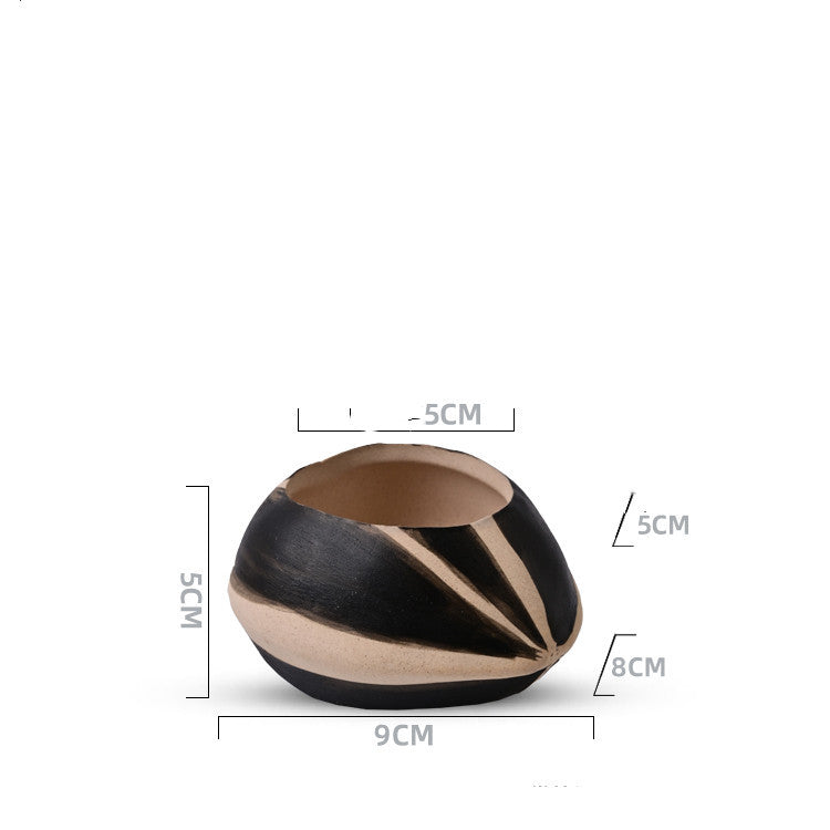 Cartoon Melon Mini Breathable Thumb Ceramic Succulent Planter