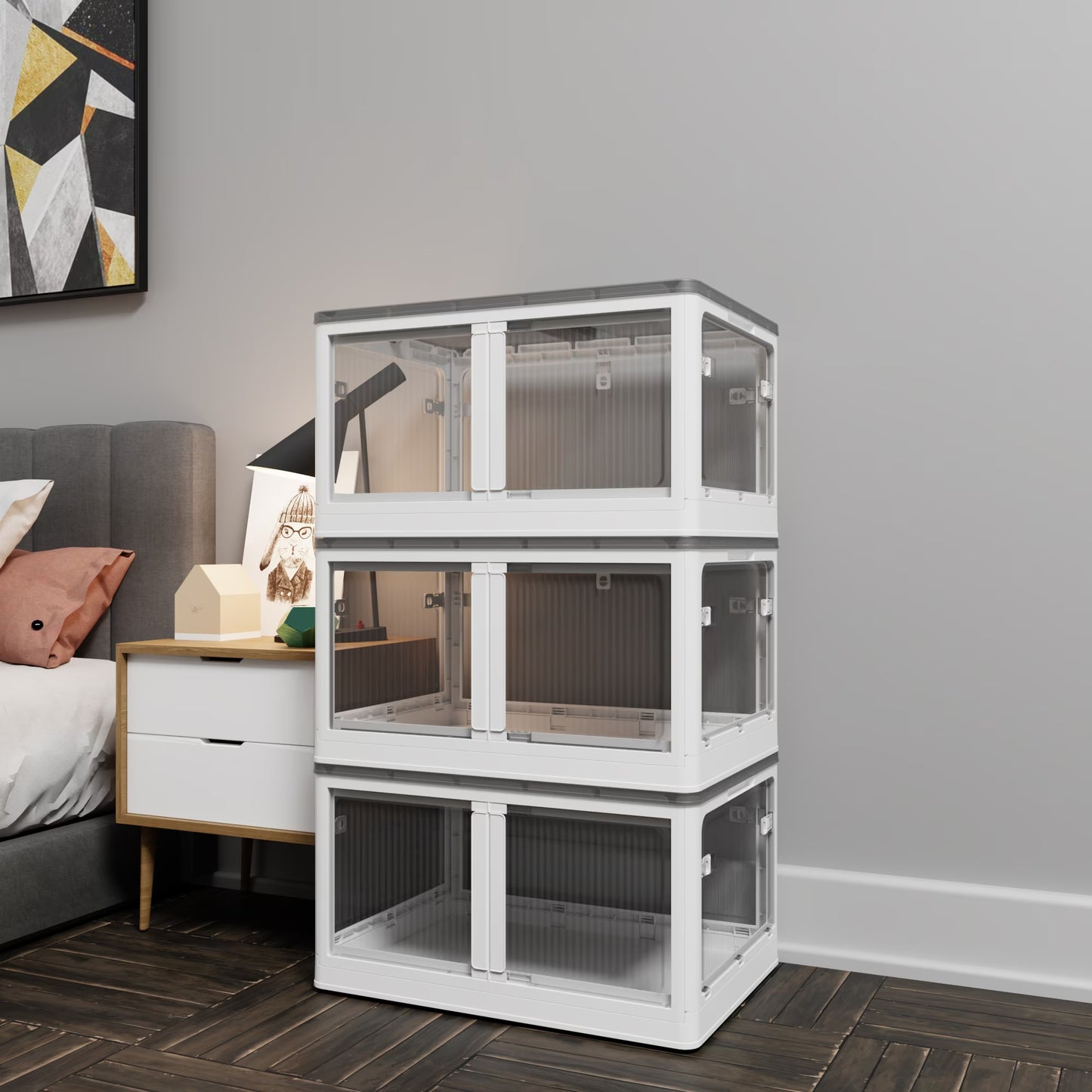 Transparent Stackable Storage Bins