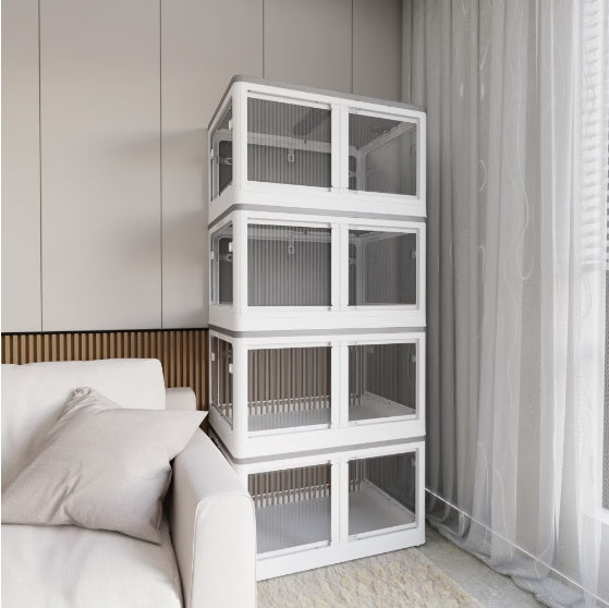 4 Packs Of Clear Stackable Storage Bins