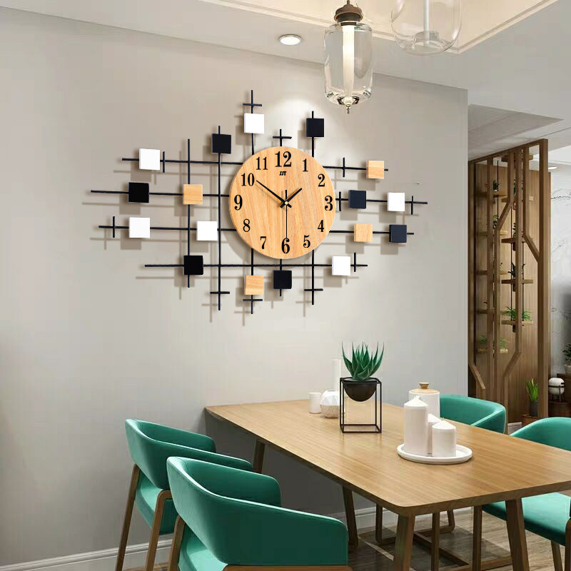 Home Minimalist Decorative Silent Solid Wood Clock