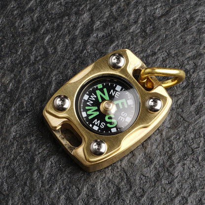 Outdoor Portable Brass Mini Luminous Compass