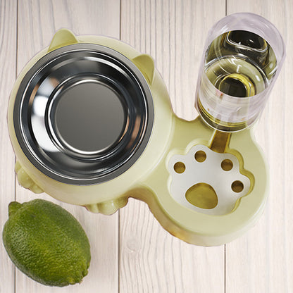 Double Bowl Ceramic Pet Automatic Dog Water Bowl Stainless Steel Cat Bowl