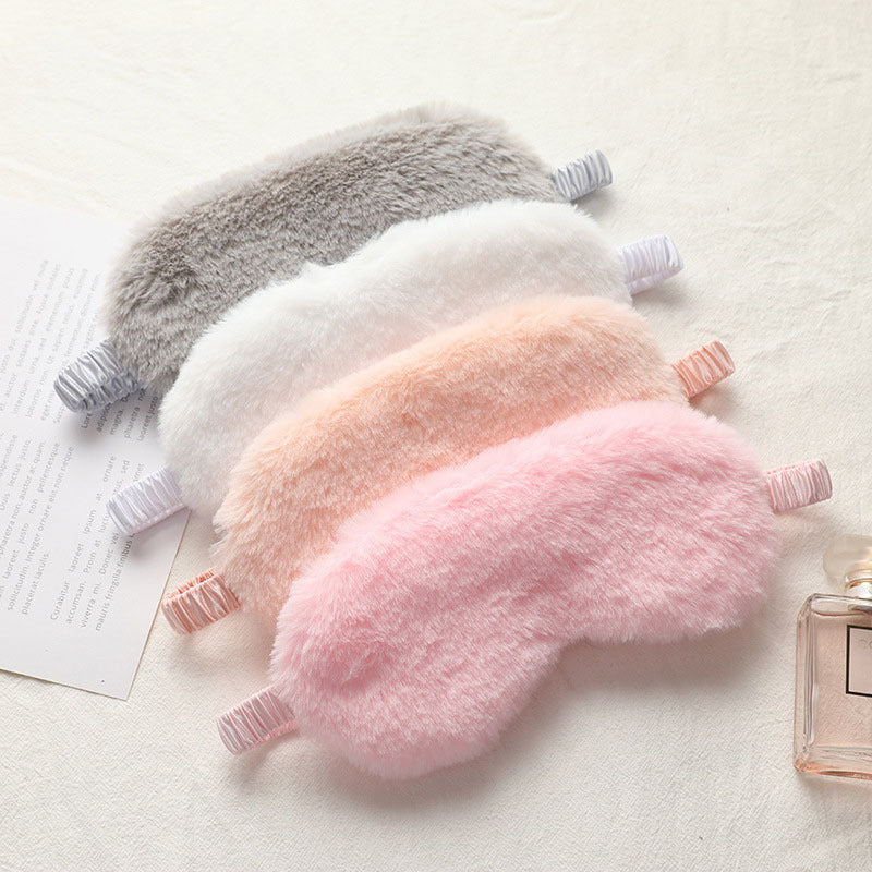 Rabbit fur blackout sleep eye mask