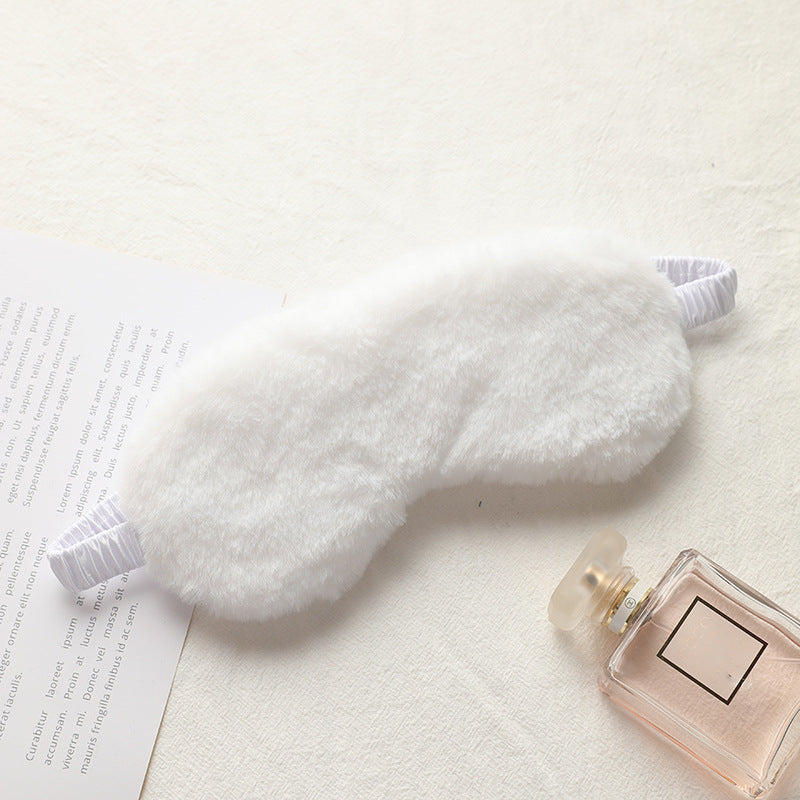 Rabbit fur blackout sleep eye mask