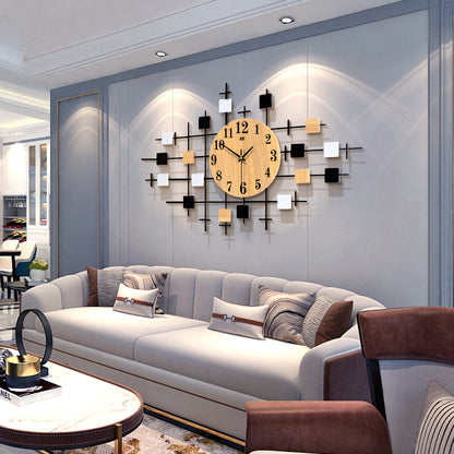 Home Minimalist Decorative Silent Solid Wood Clock