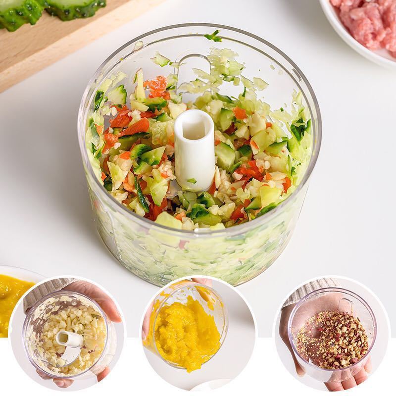 Small cut-and-pull garlic press