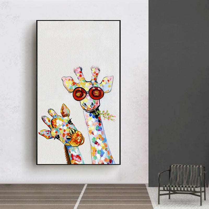Wall art canvas print animal pictures giraffe family painting