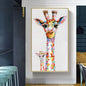 Wall art canvas print animal pictures giraffe family painting