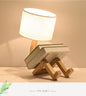 Wooden Table Lamp, Bedside Reading Lamp, Fabric Lighting