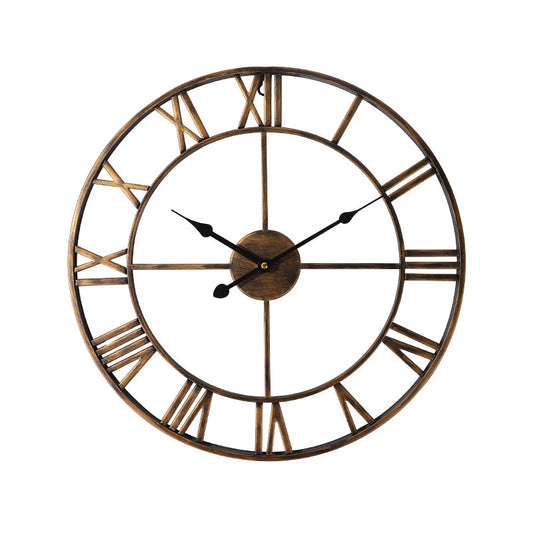European Style Creative Wall Clock Retro Decorative Wrought Iron Wall Clock Mute Clock