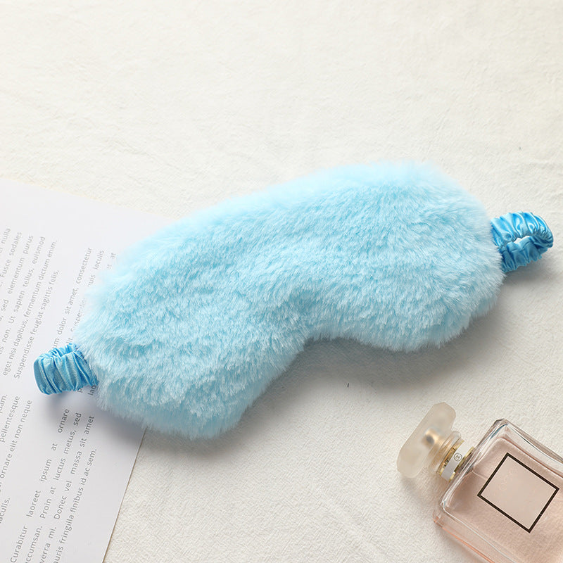Rabbit fur blackout sleep eye mask