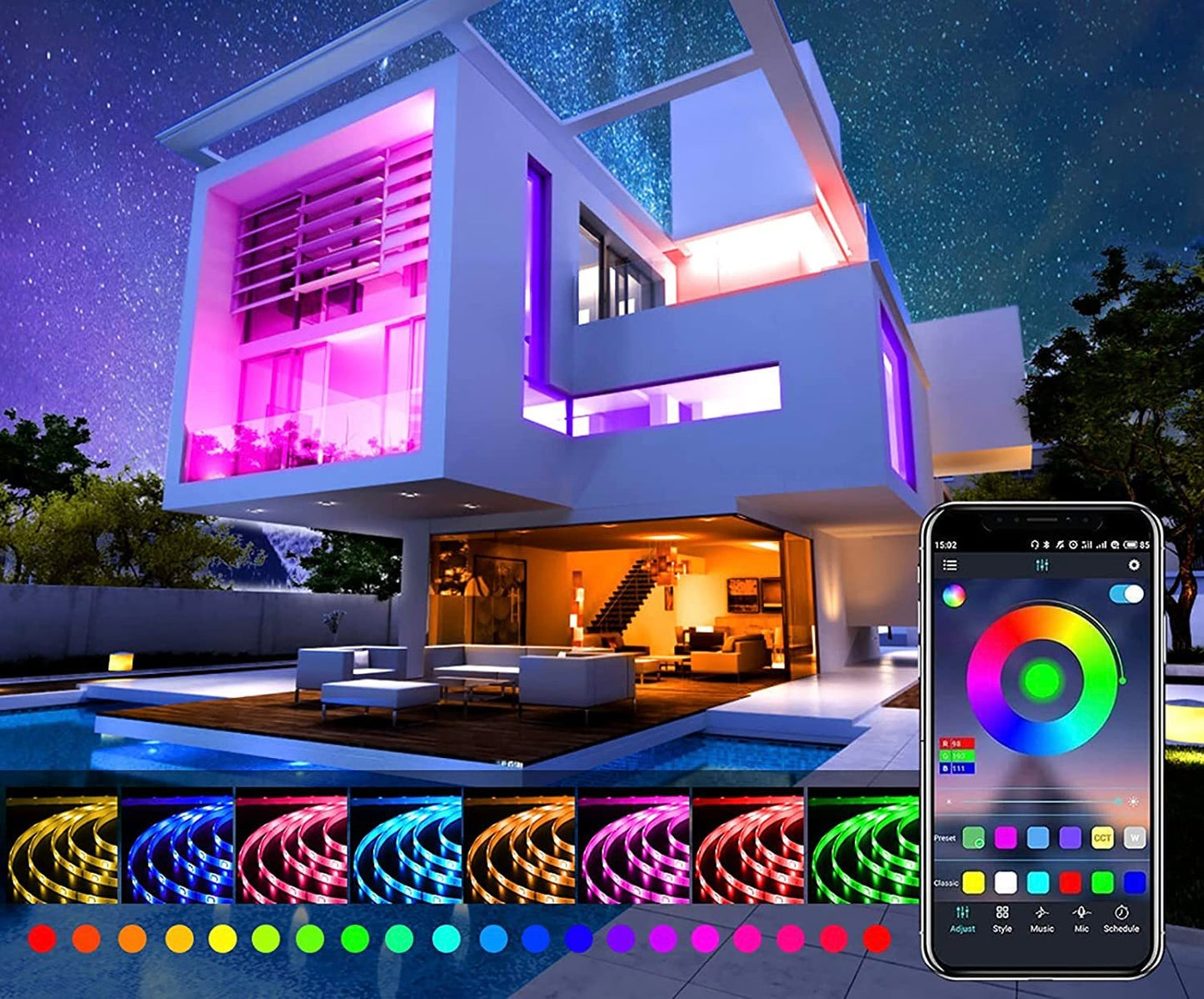 LED Strip Lights (Music Sync + App Control)