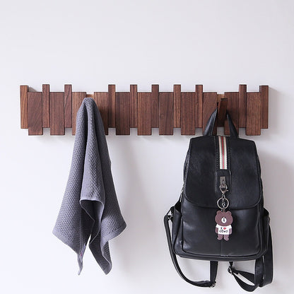 Clothes Hook Wall-mounted Entrance Hallway Hanger Punch-free Solid Wood Creative Keys Clothes