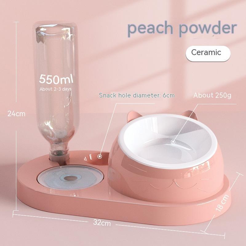 Cat Bowl Double Bowl Automatic Drinking Water Rice Basin