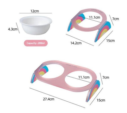 Cat Bowl Ceramic Double Bowl Water Bowl Grain Bowl High Leg Pet Bowl