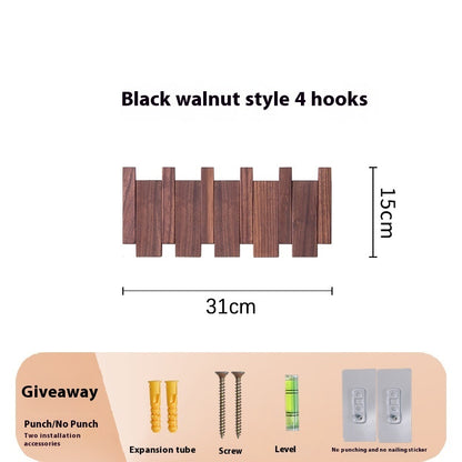 Clothes Hook Wall-mounted Entrance Hallway Hanger Punch-free Solid Wood Creative Keys Clothes