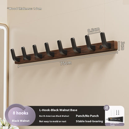 Solid Wood Hook Wall-mounted Hanger Behind The Door