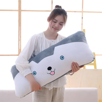 Cute Husky Long Throw Pillow