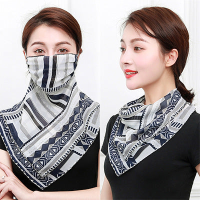 Sunscreen mask silk scarf neck scarf