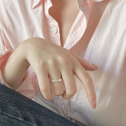 Sterling Silver Trendy Jewelry Fashion Minimalist Zircon Ring