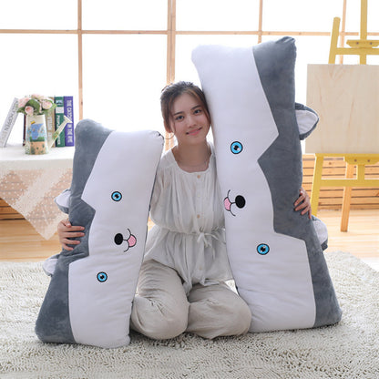 Cute Husky Long Throw Pillow