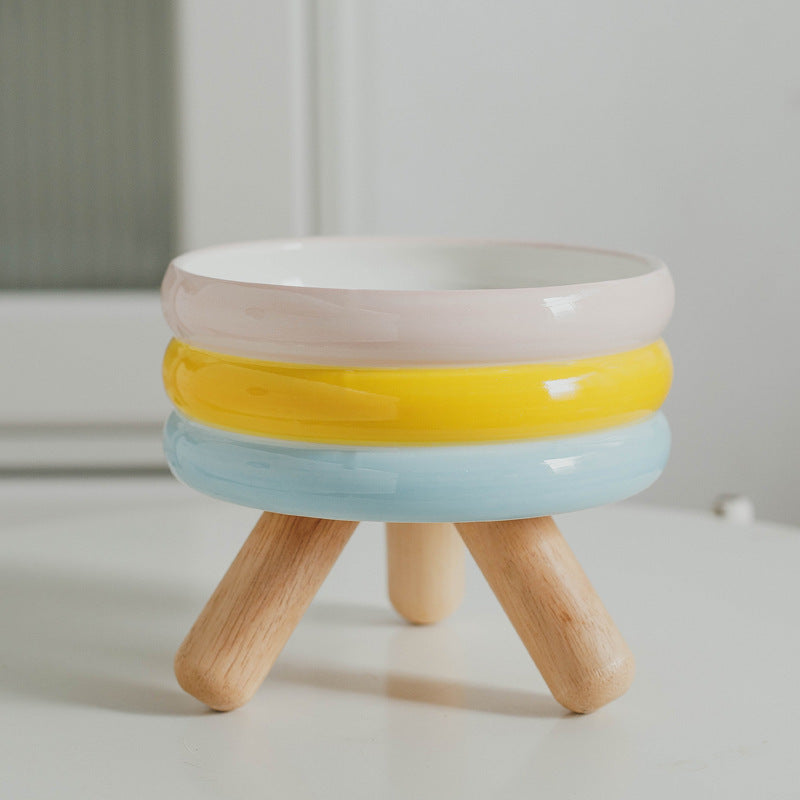 Gulu Bowl Pet Food Bowl Water Bowl Cat Ceramic Color