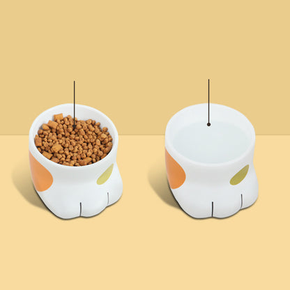 Ceramic Cat Paw Bowl Cute Cat Bowl Water Bowl Food Bowl