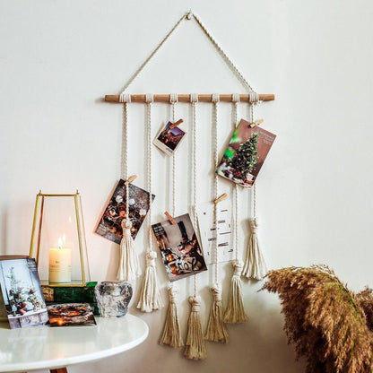 Weaving Photo Tapestries To Store And Decorate The Background Wall