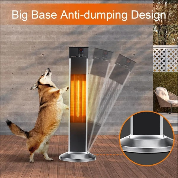 Electric Patio Heater For Outdoor Use, Infrared Heater W Remote, Auto Shut Off