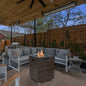 Wicker Fire Pit Column With Glass Wind Guard