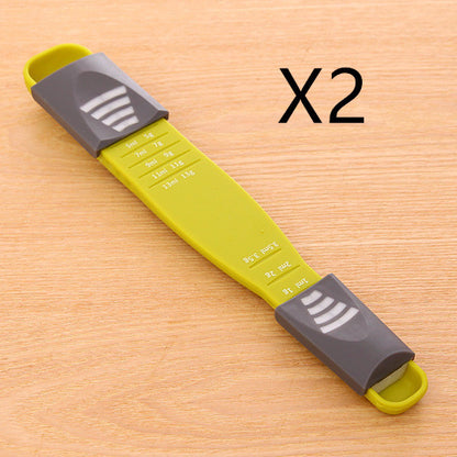 Double Ends Adjustable Measuring Spoon Gram Milliliter Teaspoon Kitchen Baking