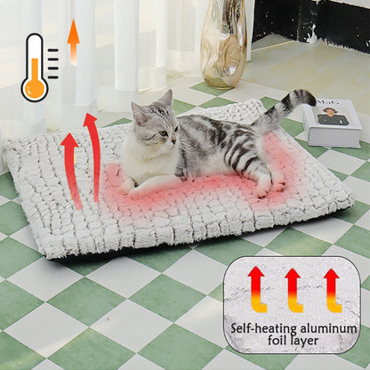 Warm Pet Pad Winter Sleep Fleece Dog Bed Comfortable Cat Nest