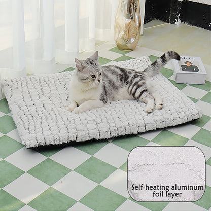 Warm Pet Pad Winter Sleep Fleece Dog Bed Comfortable Cat Nest