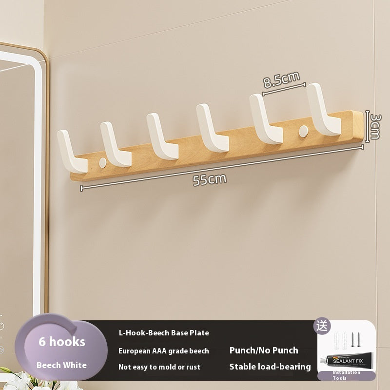 Solid Wood Hook Wall-mounted Hanger Behind The Door