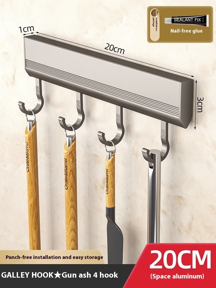 Factory Supply Kitchen Hook Rack Punch-free Wall-mounted Rack Aerospace Aluminum