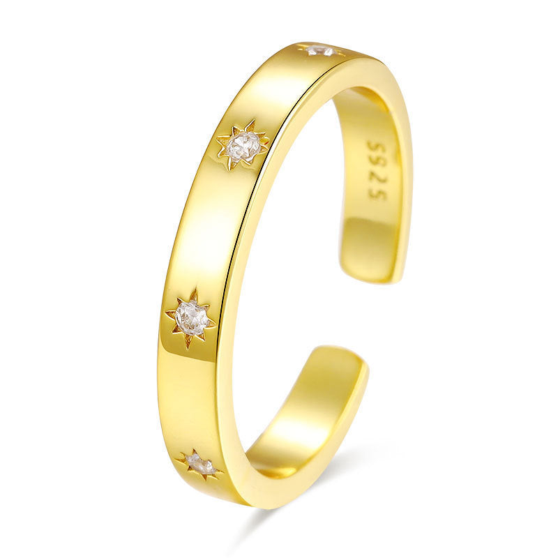 Sterling Silver Trendy Jewelry Fashion Minimalist Zircon Ring