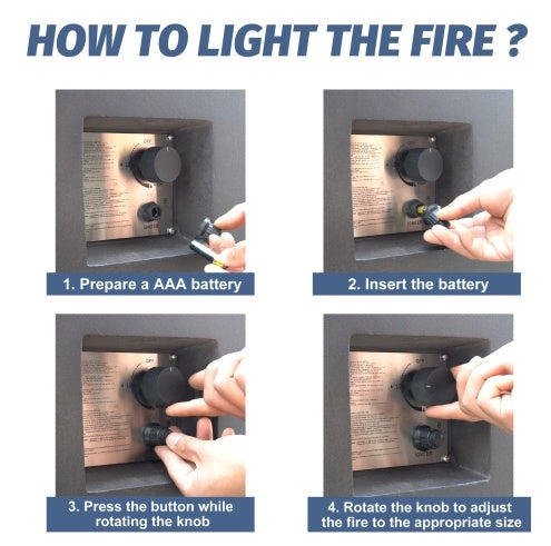 52 Inch Outdoor Concrete Propane Gas Rectangle Fire Pit Table In Dark Gray Color