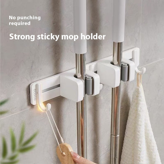Mop Clip Wall-mounted Punch-free Hook With Row