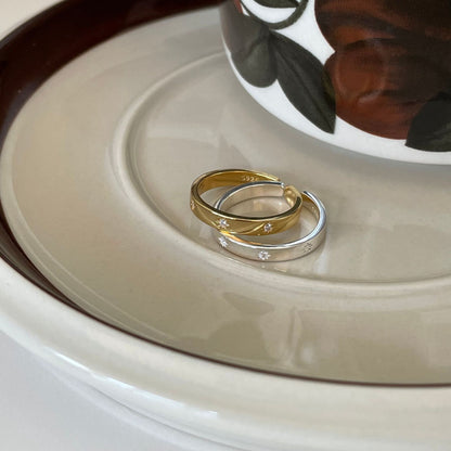 Sterling Silver Trendy Jewelry Fashion Minimalist Zircon Ring