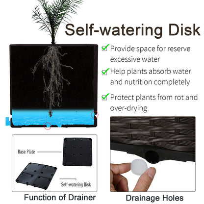 1 Piece Raised Garden Bed With Legs, Self-Watering Planter Box Raised Bed To Grow Flowers, Herbs & Vegetables, Brown