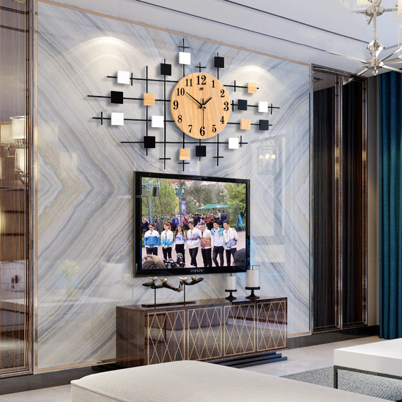 Home Minimalist Decorative Silent Solid Wood Clock