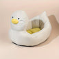 Duck Shape Fluffy Comfortable Pet Bed Sofa Suitable For Small Dogs Soft Polyester Material Unique Pattern Design Four Seasons Comfortable Sleeping Nest For Cats And Puppies