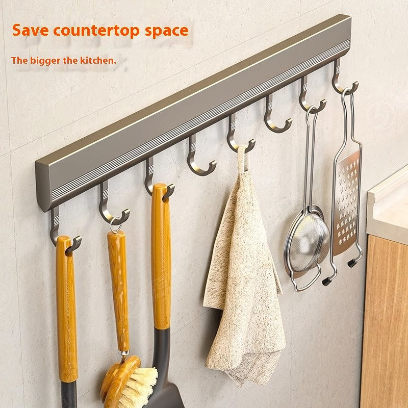 Factory Supply Kitchen Hook Rack Punch-free Wall-mounted Rack Aerospace Aluminum