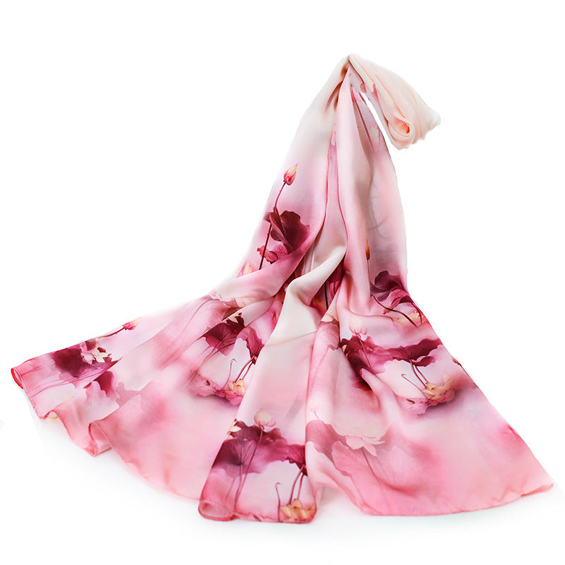 Women's Silk Scarf Shawl Sunscreen Scarf