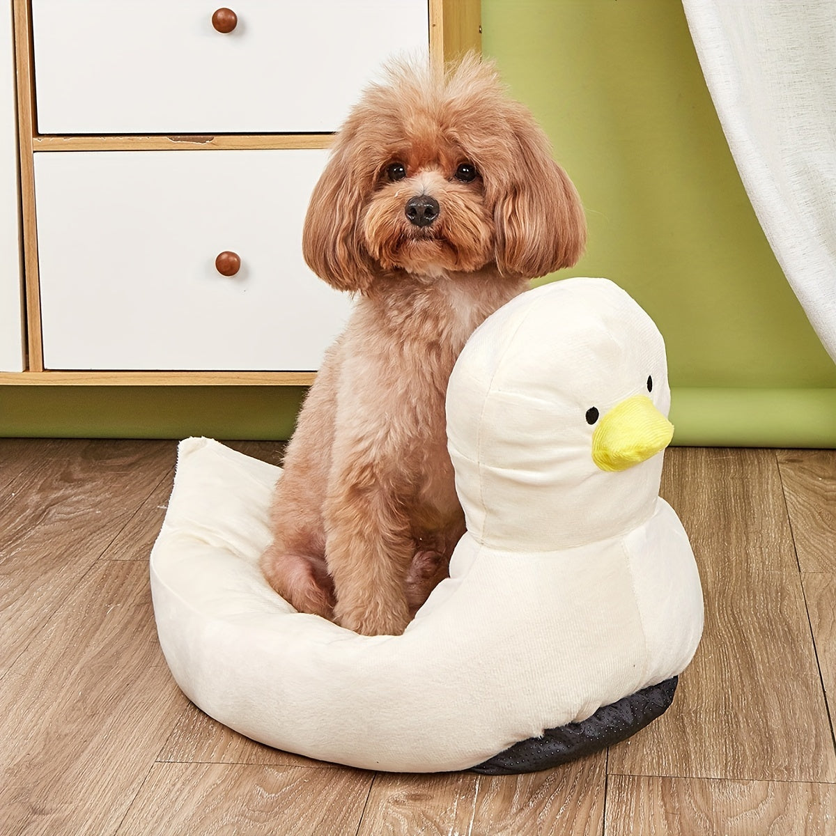 Duck Shape Fluffy Comfortable Pet Bed Sofa Suitable For Small Dogs Soft Polyester Material Unique Pattern Design Four Seasons Comfortable Sleeping Nest For Cats And Puppies