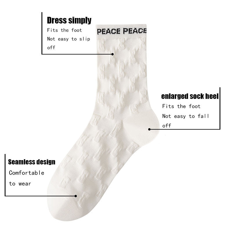 6 Pairs Womens Crew Socks Casual Knit Comfy Seamless Comfort Breathable Cool Dress Socks For Outdoor Sports Running Fitness Cycling