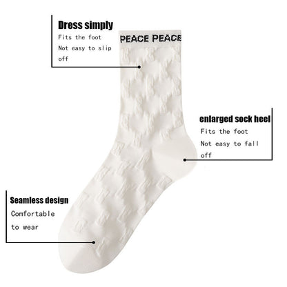 6 Pairs Womens Crew Socks Casual Knit Comfy Seamless Comfort Breathable Cool Dress Socks For Outdoor Sports Running Fitness Cycling