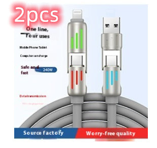 240W Data Cable Fast Charging Two-to-two Charging Cable