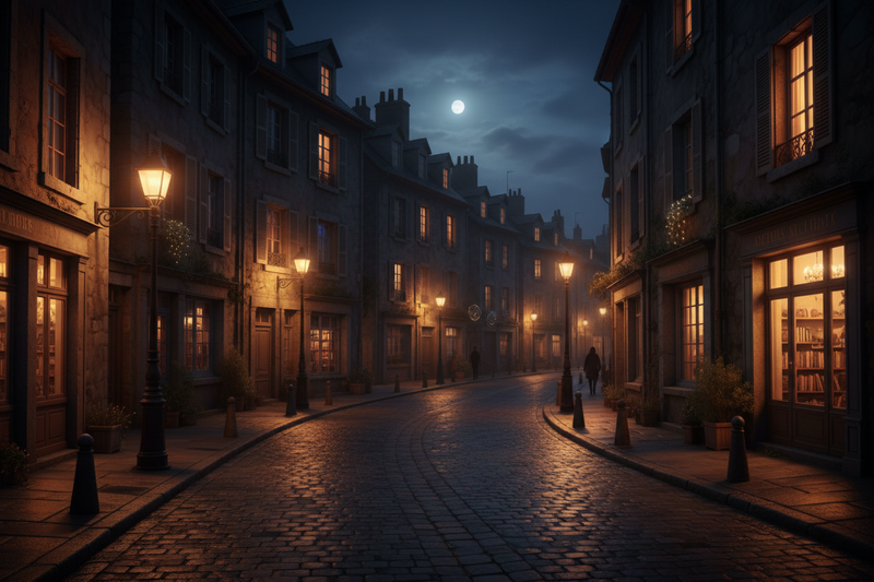 Nighttime glow, realistic real world